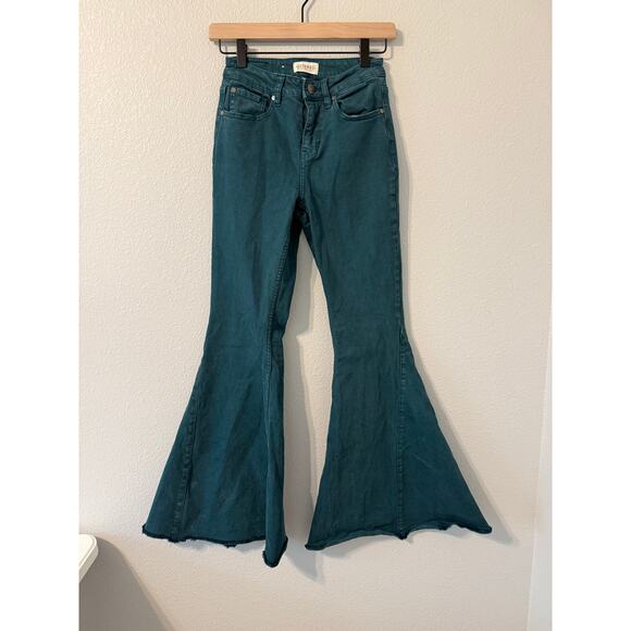 Shyanne Denim - Shyanne Women's High Rise Super Flare Jeans Size 26/32 Dark Teal
